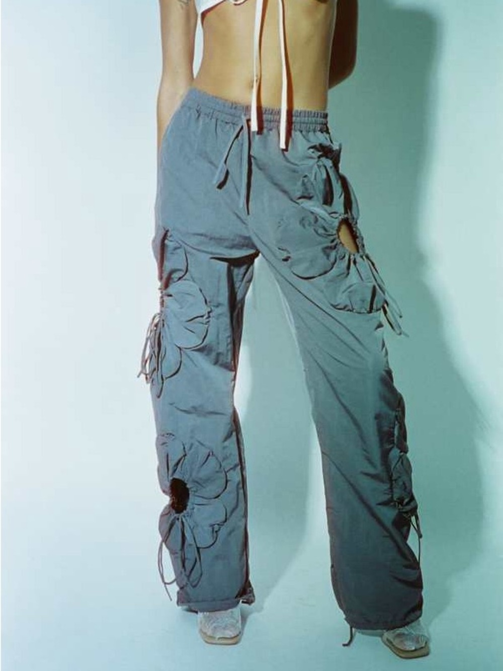 J. Kim Flower Pants - Grey - L